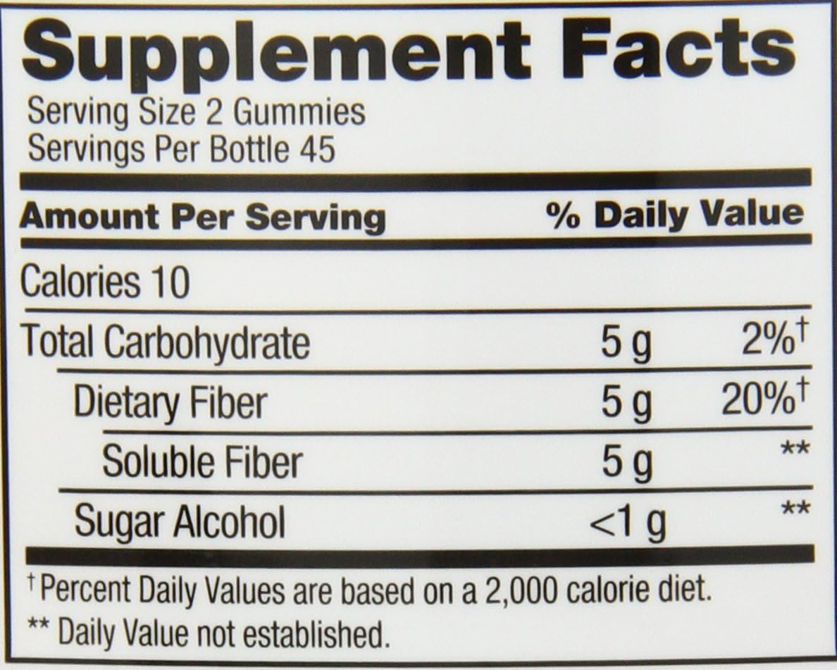 Vitafusion Fiber Well Non-Sugar 5g Supplement Natural Peach,Strawberry And Berry Flavors,90 Gummies
