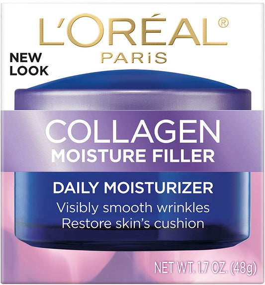 L'Oreal Paris Collagen Moisture Filler Daily Moisturizer Anti-Aging Cream. 1.7 oz. / 48g (PACKAGING MAY VARY)