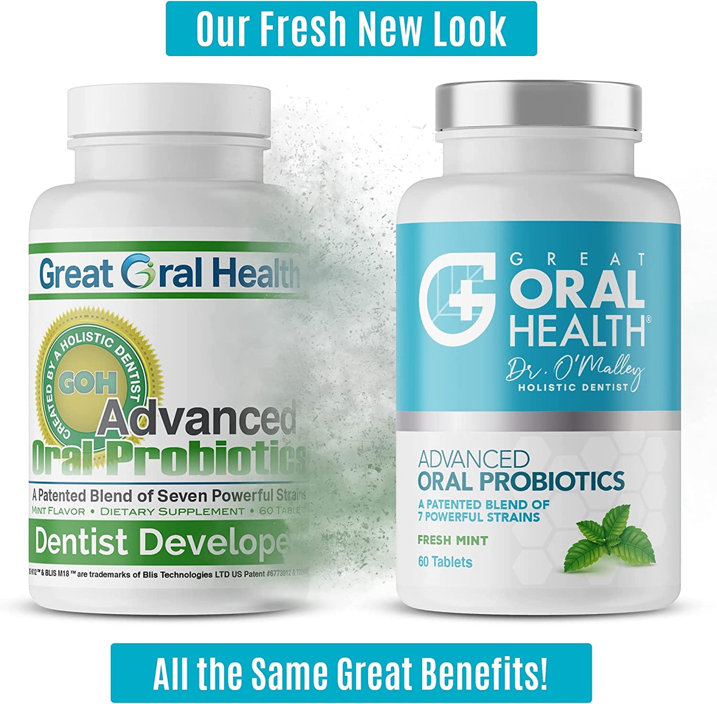 Great Oral Health Advanced Oral Probiotics Dentist Developed Dietary Supplement Fresh Mint 60 Tablet