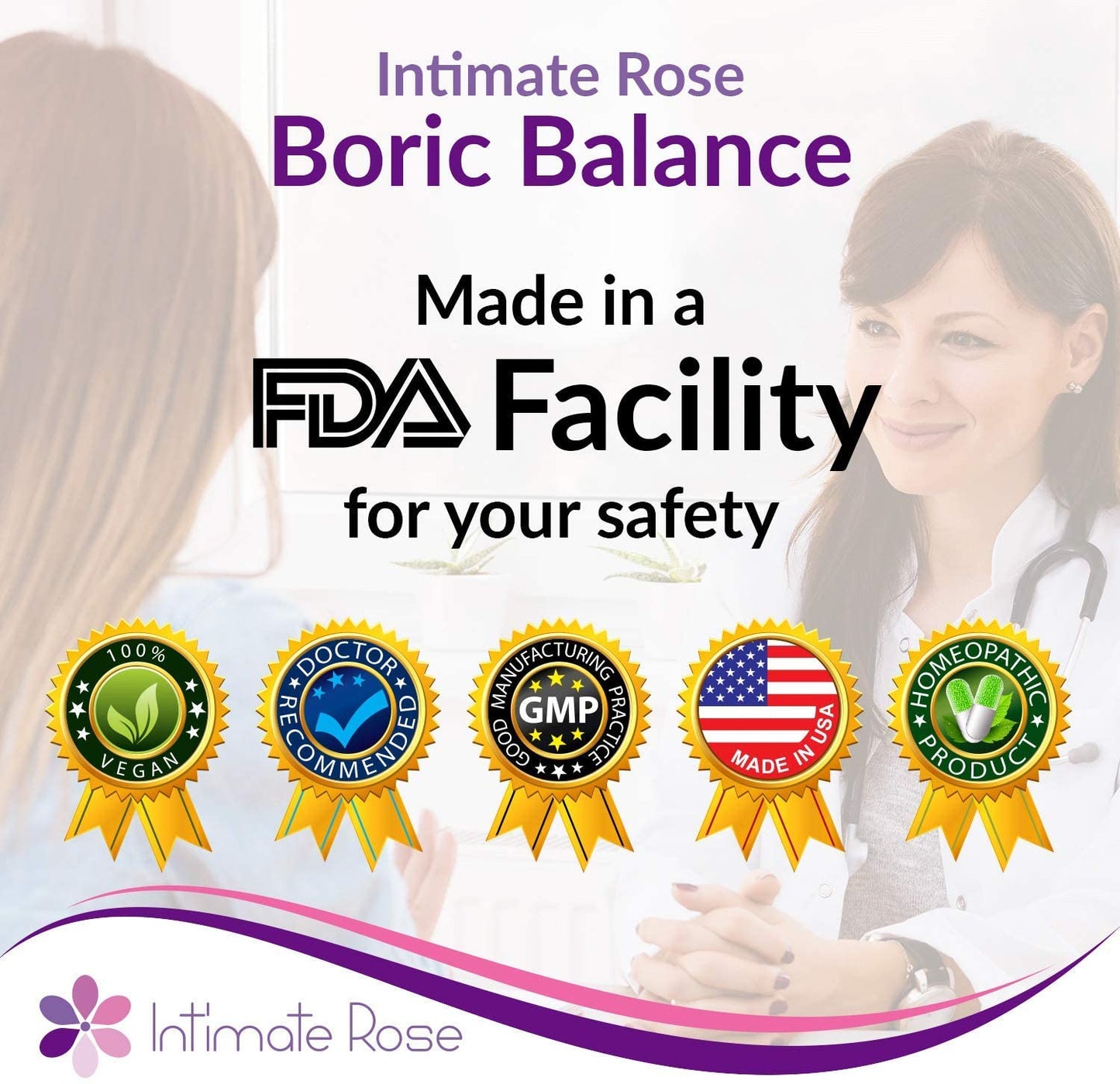 Boric Acid Vaginal Suppositories 30 Count (600mg) + 7 Applicators Balance pH, Vaginal Odor, Promote Vaginal Health
