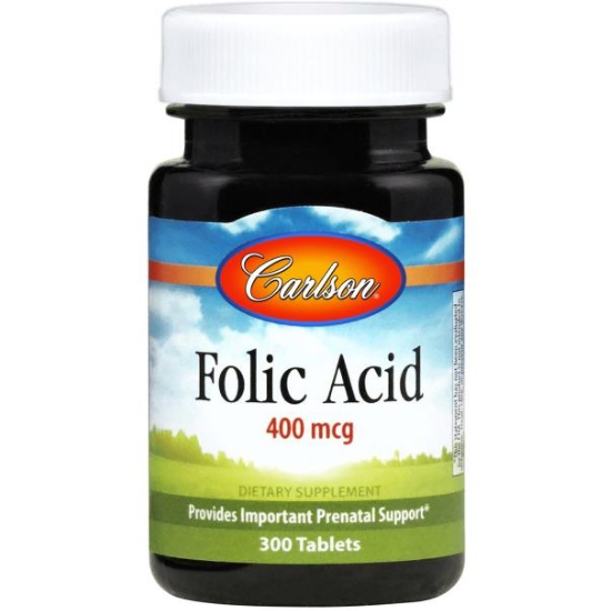 Carlson Folic Acid 400 mcg 300 Tablets Prenatal Support