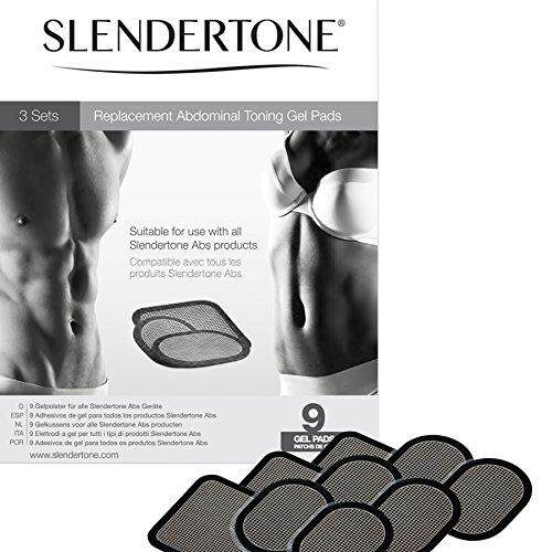 Slendertone Replacement Gel Pads for All Slendertone Abdominal Belts, 3 Sets (9 Gel Pads)
