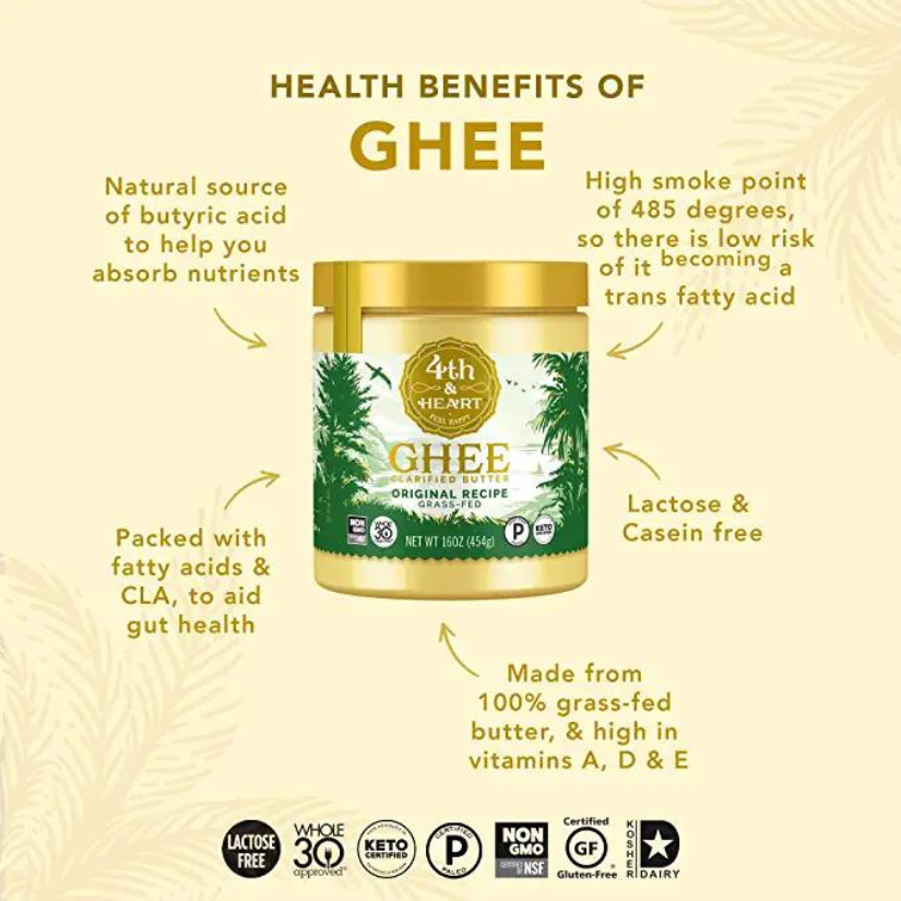 Original Grass Fed Ghee by 4th & Heart, 16 OZ