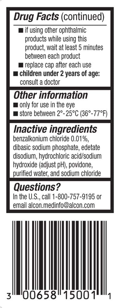 ALCON Pataday Once Daily Relief Eye Allergy Drops, 0.085 fl.oz / 2.5 ml (NO BOX)