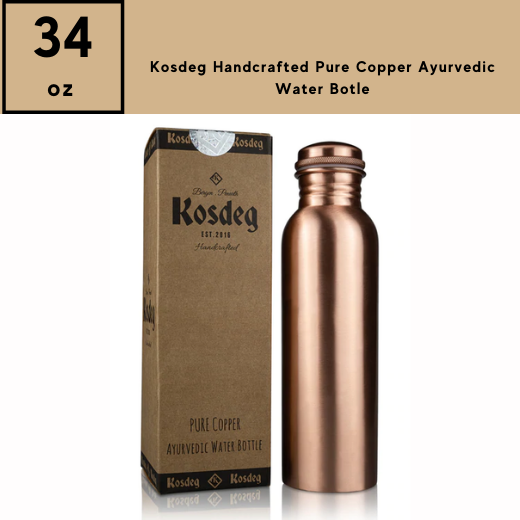 Kosdeg Copper Water Bottle 34 oz