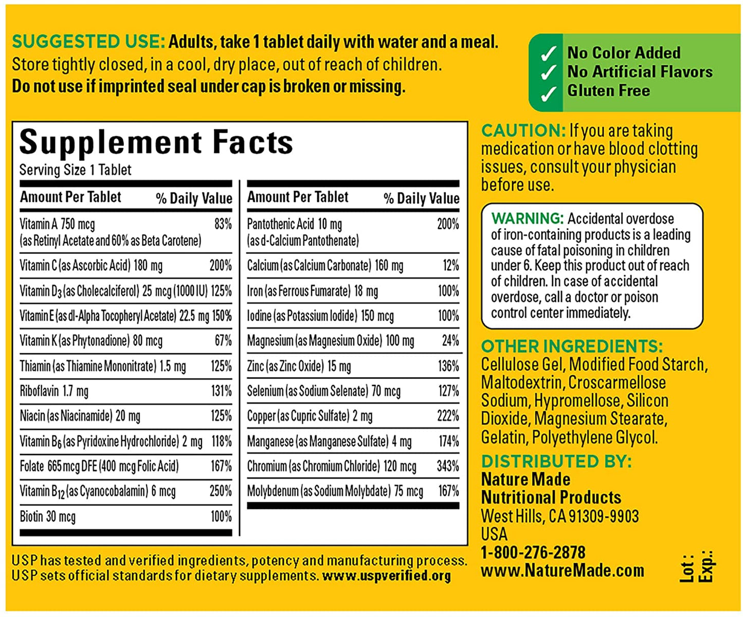 Nature Made Multi Complete with Iron 130 Tablets