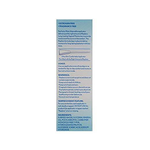 Replens Long-Lasting Vaginal Feminine Moisturizer (8 Prefilled Applicators) PACKAGING MAY VARY