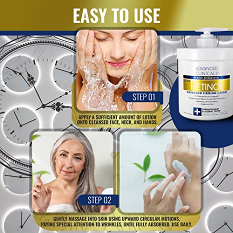 Advanced Clinicals Retinol Advanced Firming Cream Dermatologist & Allergy Tested 16 Oz (456g)