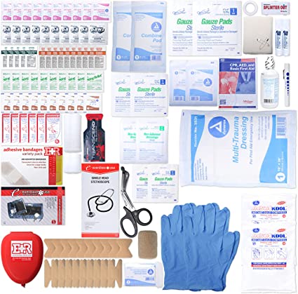 Mfasco Complete Emergency Response Trauma Bag First Aid Kit for Natural Disasters (Red) 13 x 9 x 6 inches 1 Bag