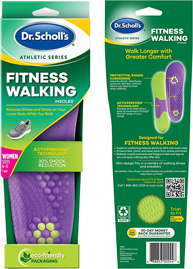 Dr. Scholl's Athletic Series Fitness Walking Insoles - (1 Pair) Women 6-11