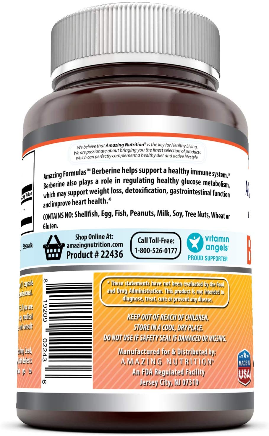 Amazing Formulas Berberine 1000 mg Per Serving, 120 Capsules (Non-GMO, Gluten-Free) Supports Immune System