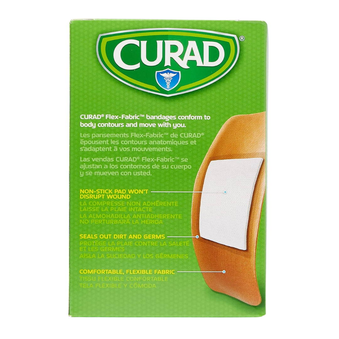 Curad Flex-Fabric Adhesive Bandages 4 Sided Seal X-Large (2 x 4in) 50 Count
