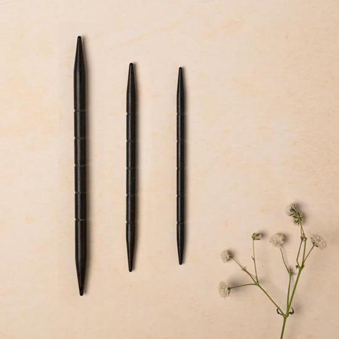 The Lantern Moon Ebony Wood Cable Needles Set of 3 - Size 3, 6, 8 (3.25, 4.0, 5mm) 350620