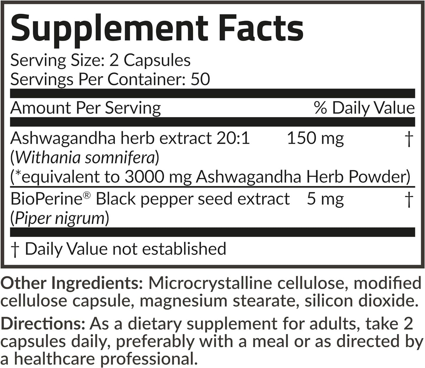 Futurebiotics Ashwagandha Extra Strength Supplement 100 Vegetarian Capsules