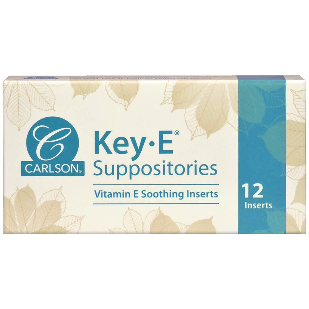 Carlson Key-E Vaginal and Rectal Suppositories with Vitamin E 30 IU , Box of 12