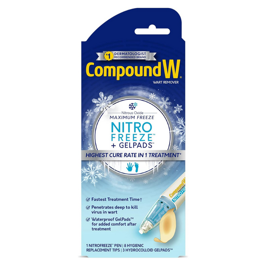 Compound W Nitrofreeze + Gel Pads Wart Removal 1 Pen, 8 Replaceable Tips and 3 Gel Pads