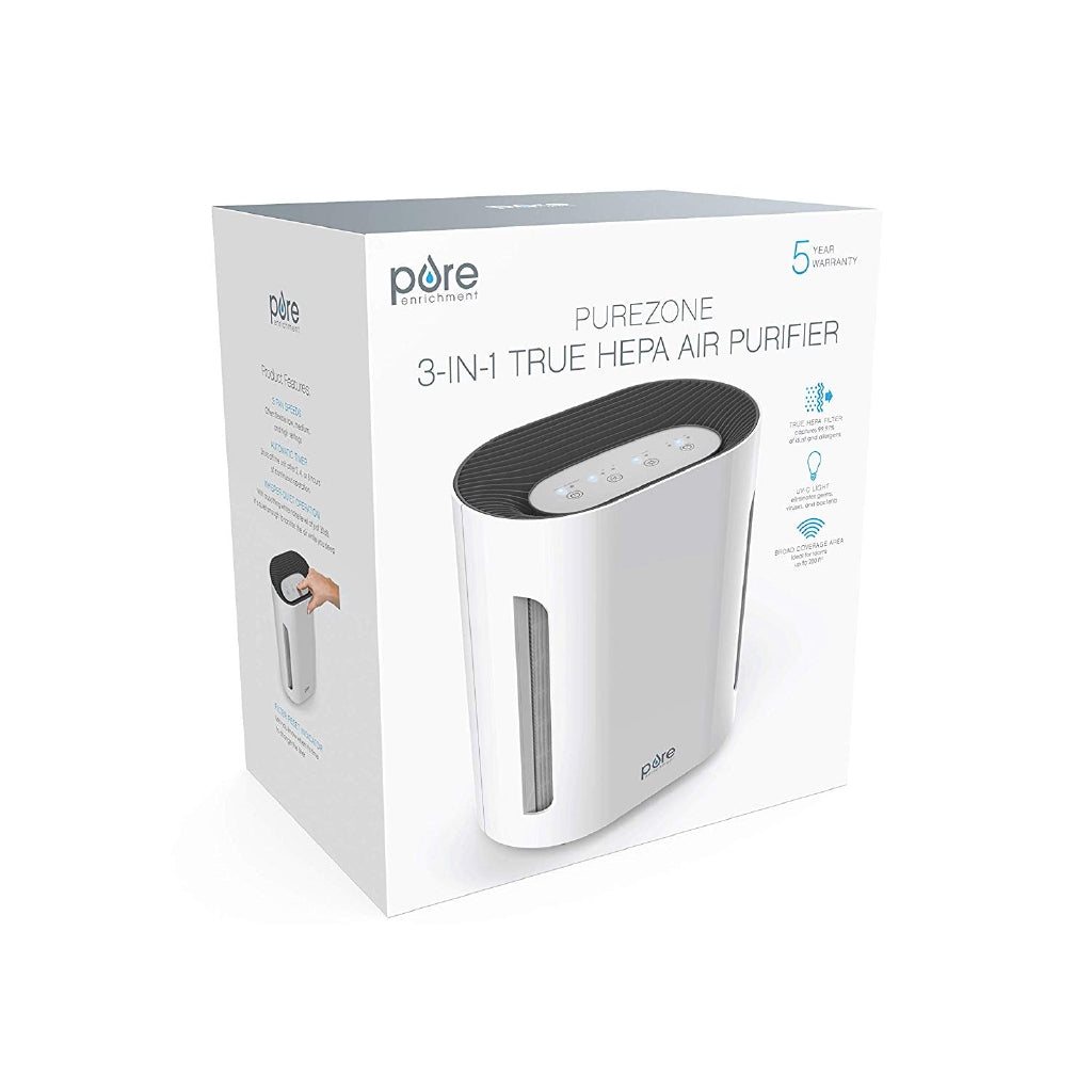 Pure Enrichment PureZone 3-in-1 True HEPAAir Purifier - 3 Speeds Plus UV-C Air Sanitizer