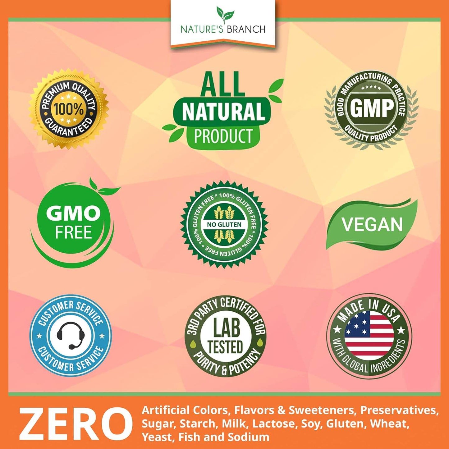 Nature's Branch Ashwagandha Made with Organic and Black Pepper (180 Capsules)