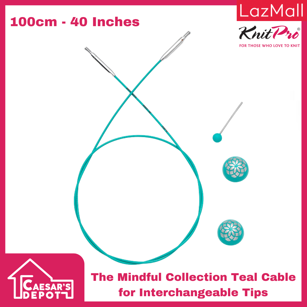 Knitpro The Mindful Collection Teal Cable for Interchangeable Tips