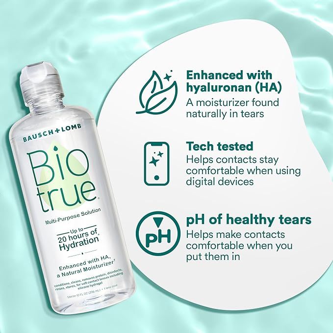 EXP 08/2025 Bausch + Lomb Biotrue Multi-Purpose Solution And Natural Moisturizer 10 fl oz / 296mL