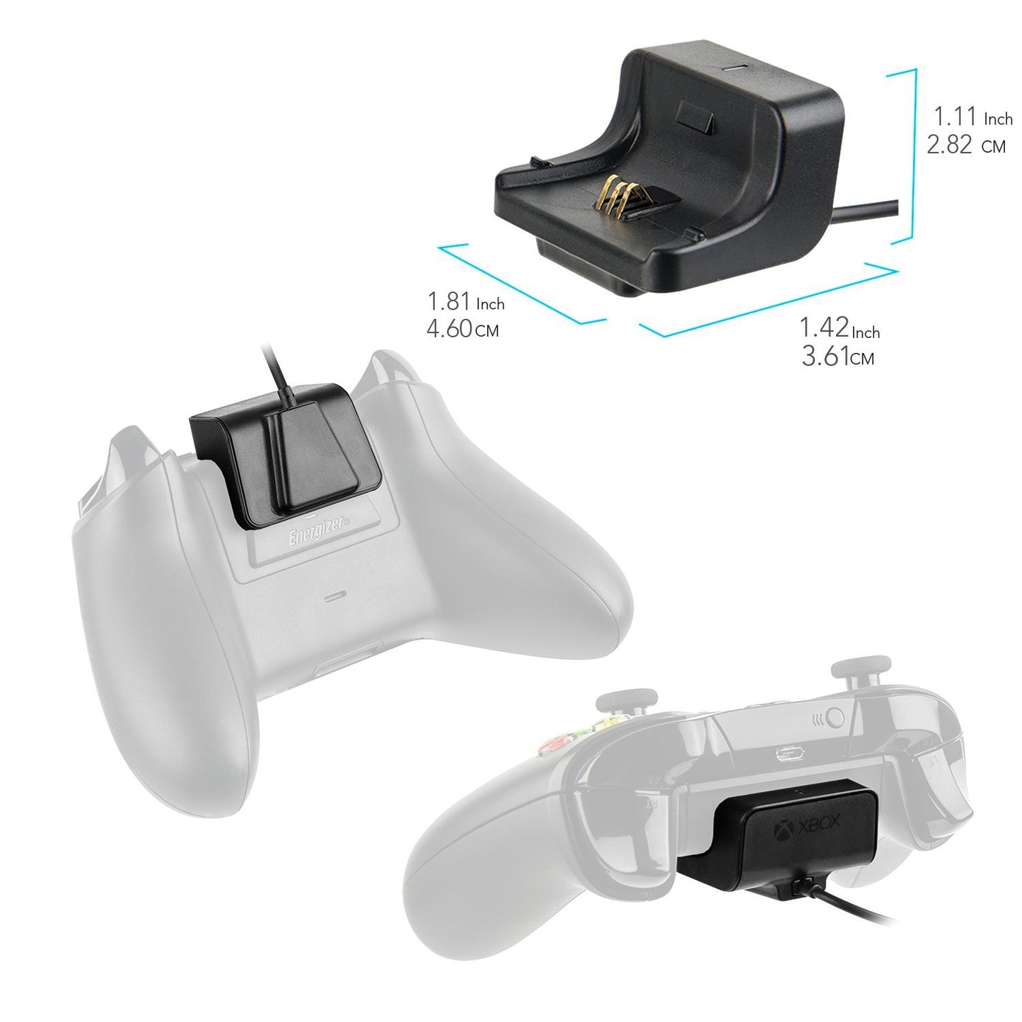 Energizer Xbox One Magnetic Play and Charge with Rechargeable Battery Charging Kit PDP 048-030-NA