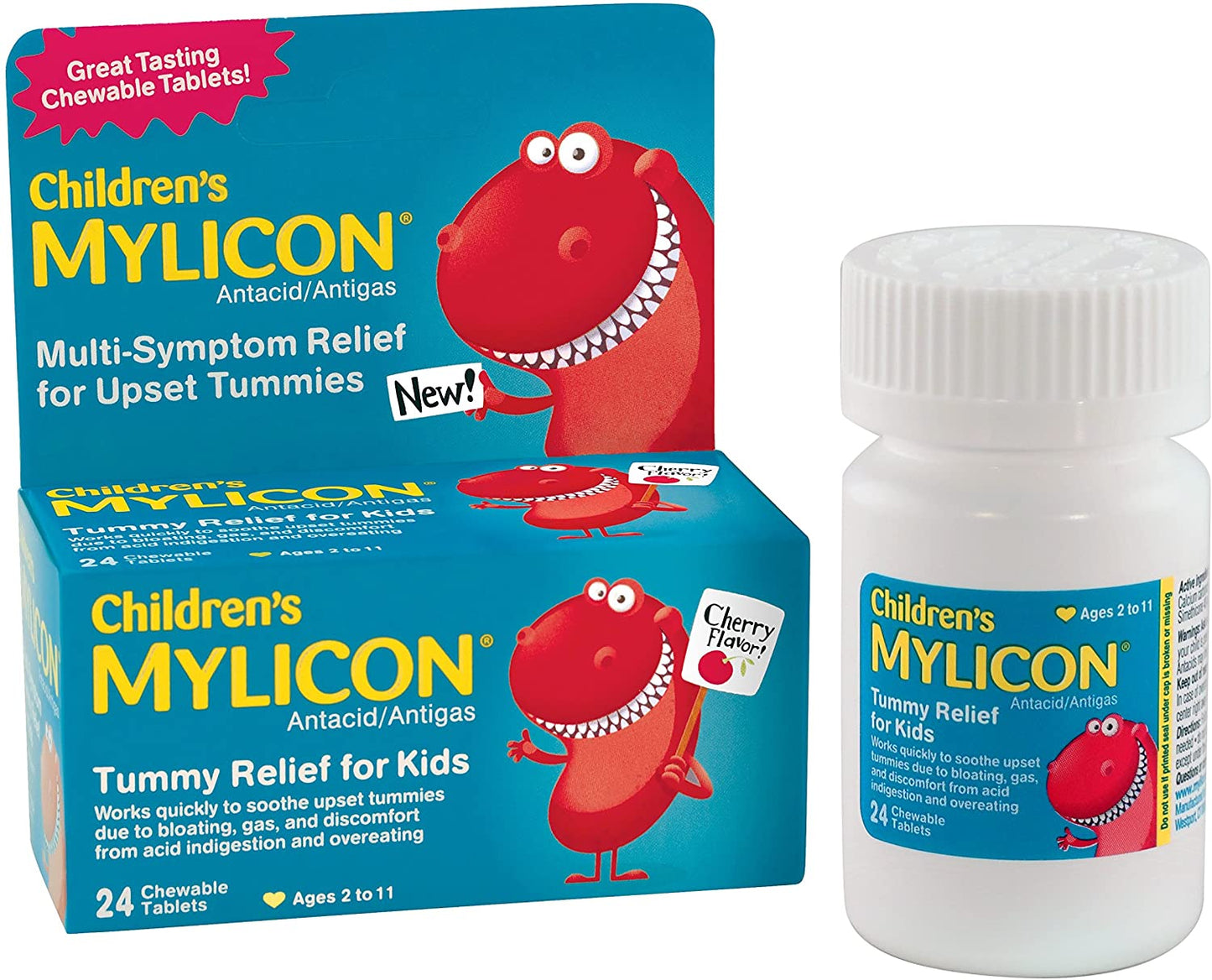 Children's Mylicon Tummy Relief for Kids, Cherry Flavor, 24 Chewable Tablets