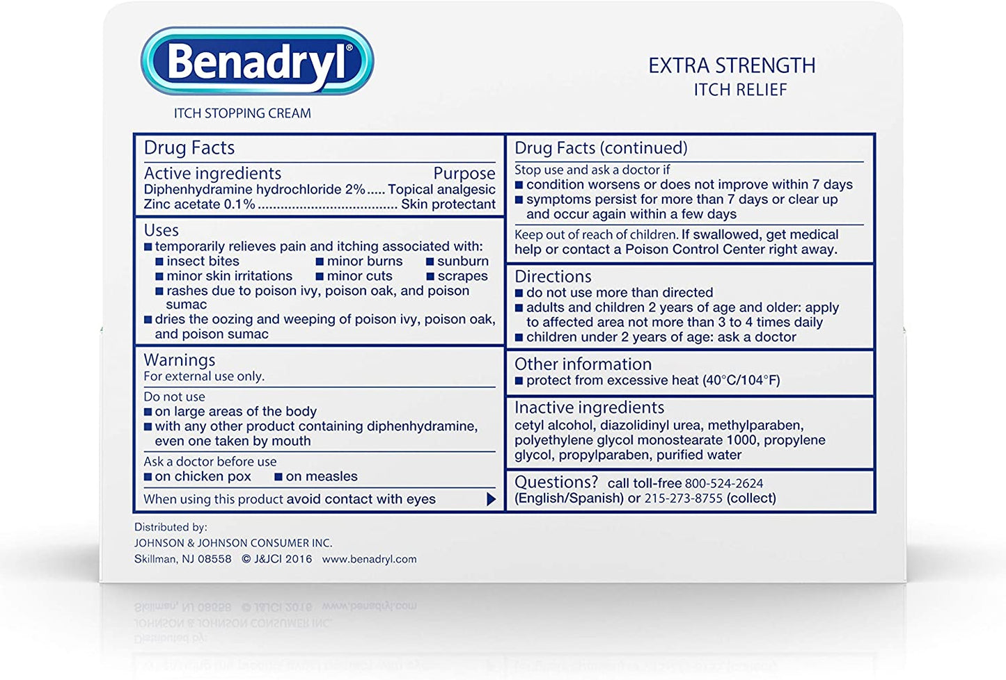 Benadryl Extra Strength Itch Stopping Cream, 1 oz. / 28.3g