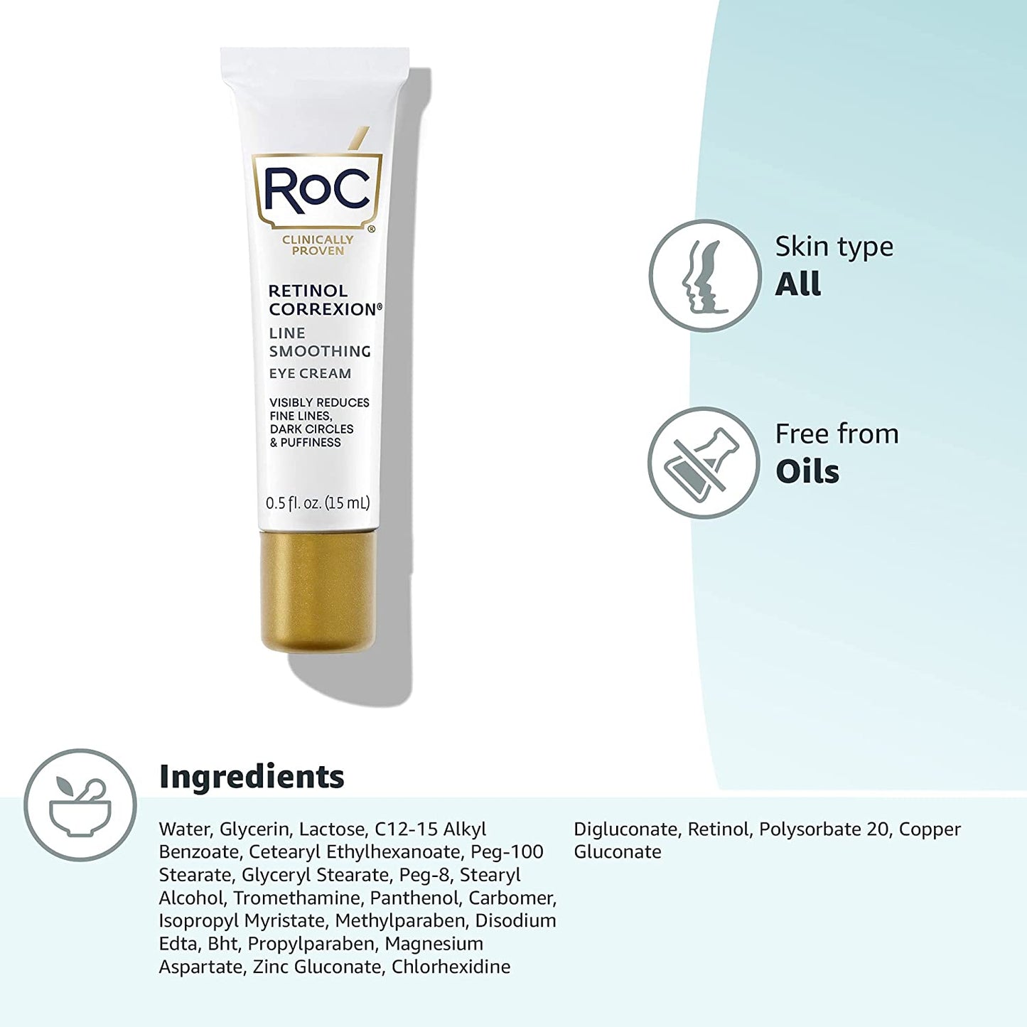 Retinol Correxion Line Smoothing Eye Cream Treatment, 0.5 fl.oz / 15ml