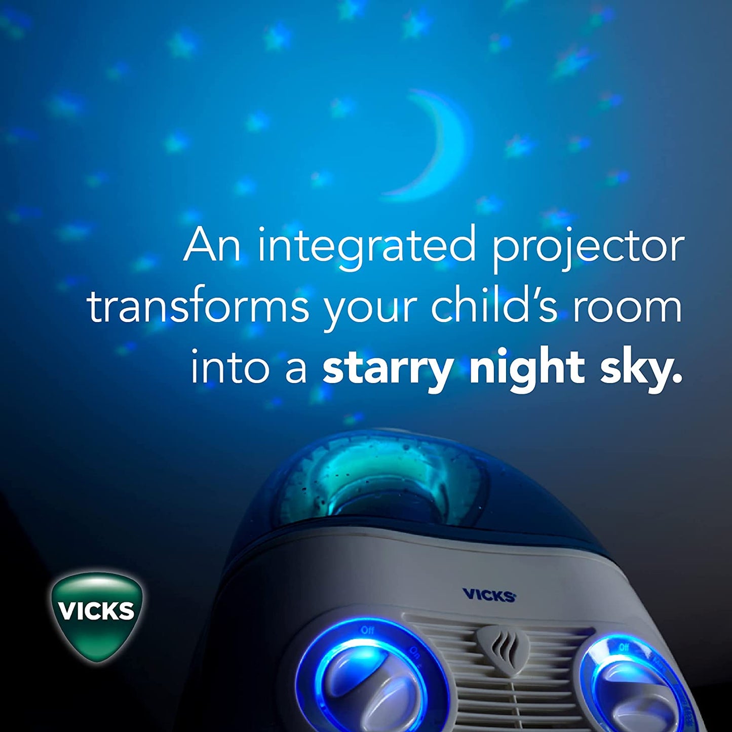 Vicks Starry Night Cool Moisture Humidifier, 1 Gal. Medium Room Size, V3700VV2