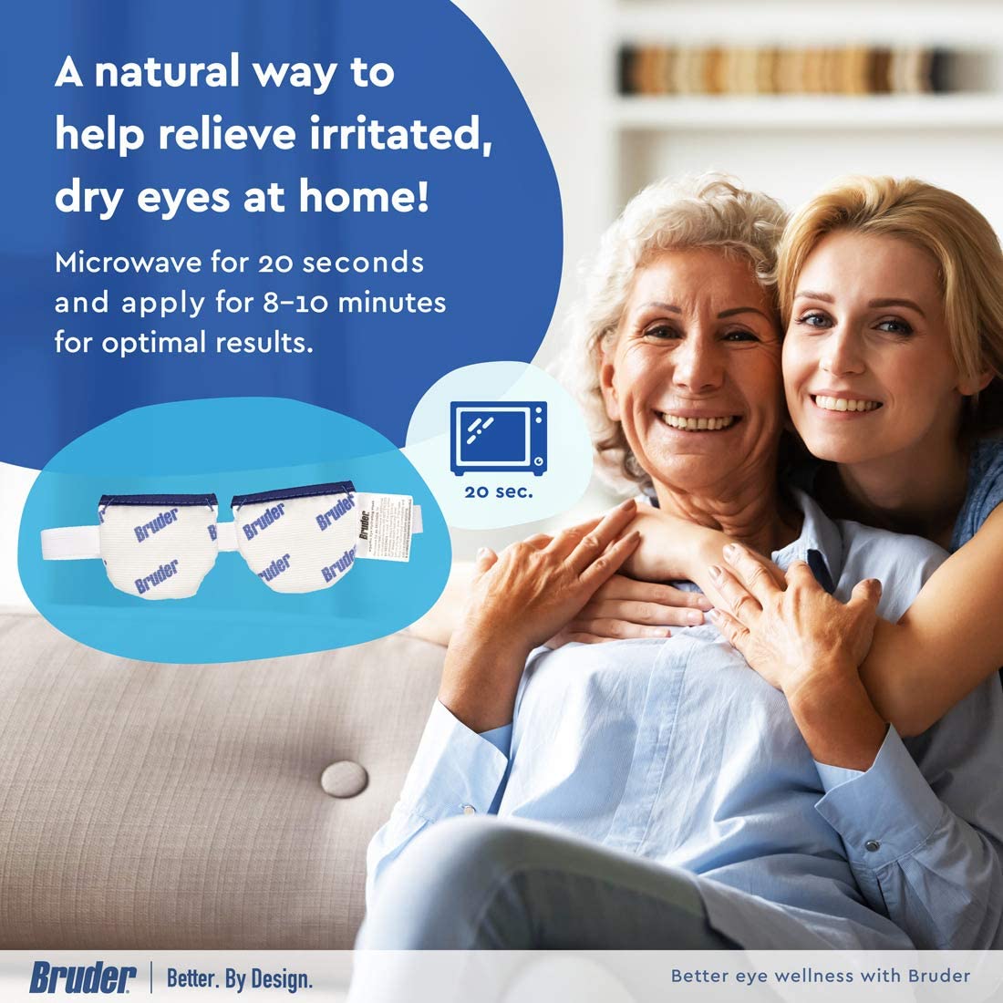 Bruder Moist Heat Eye Compress, Relieves Dry Eye