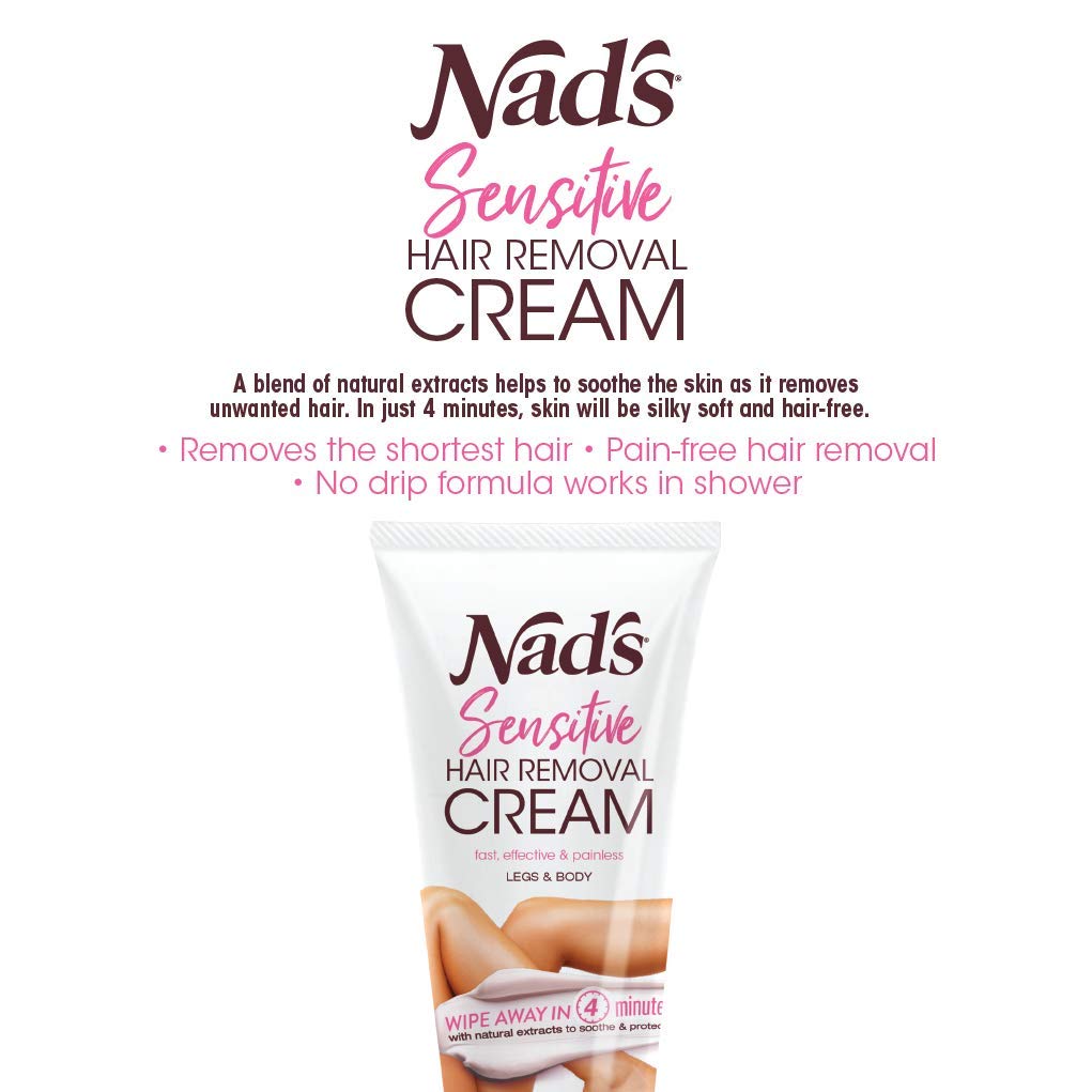 Nad's Sensitive Hair Removal Cream For Body & Legs, 5.1 oz. / 150ml