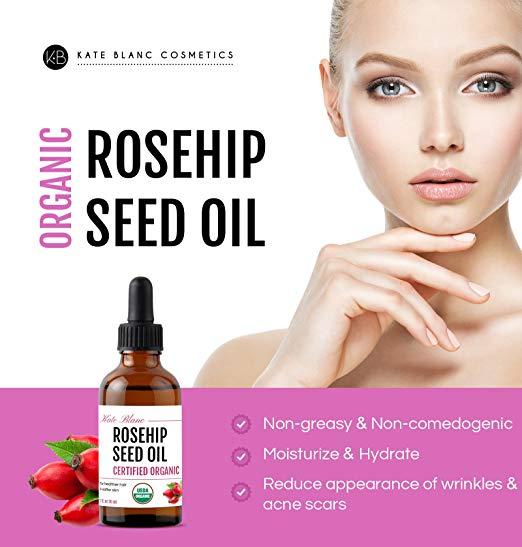 Kate Blanc Rosehip Seed Oil, Certified Organic, 1 fl.oz / 30ml