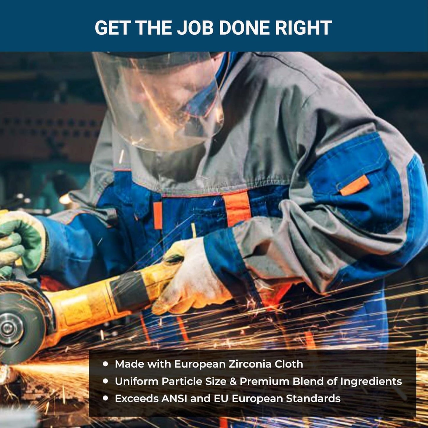 Benchmark Abrasives 4.5" x 7/8" T29 Premium Zirconia High Density Flap Disc 40 Grit, 10-Pack