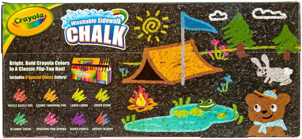 Crayola Washable Sidewalk Chalk 64 Different Colors (Includes 8 Special Effects Chalk Colors)