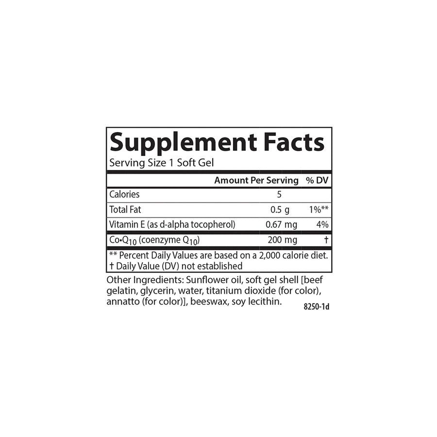 Carlson CoQ10 200mg Dietary Supplement For Energy Production And Heart Function - 90 Soft Gels