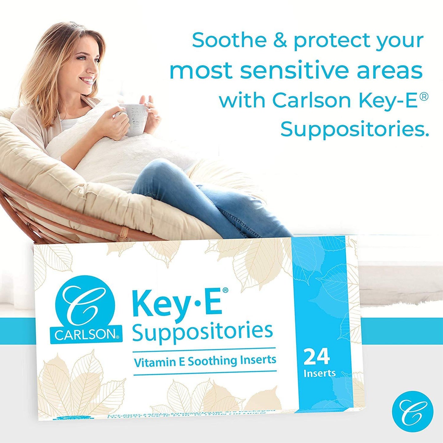 Carlson Vitamin E 30 IU Vaginal and Rectal Suppositories Box of 24
