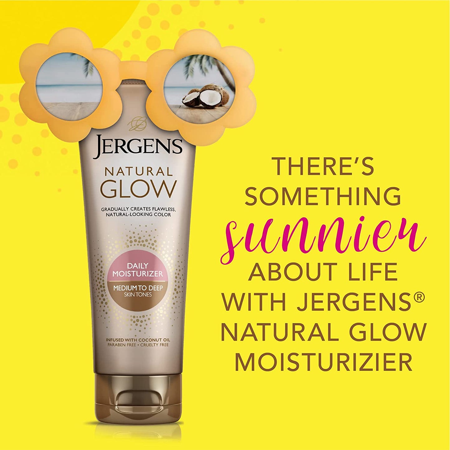 Jergens Natural Glow Daily Moisturizer Medium to Deep Skin Tones, 7.5 oz / 221 ml