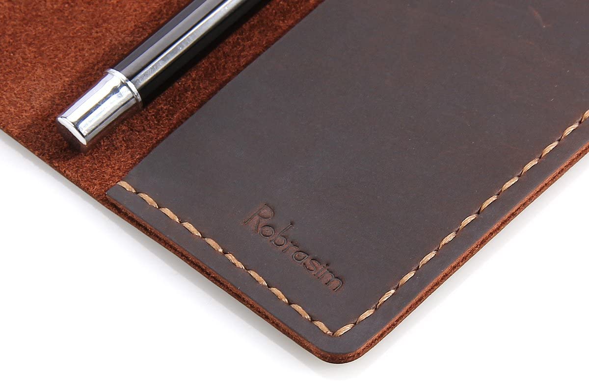 Robrasim Handmade Vintage Leather Cover for 3.5" x 5.5" Notebooks, Coffee
