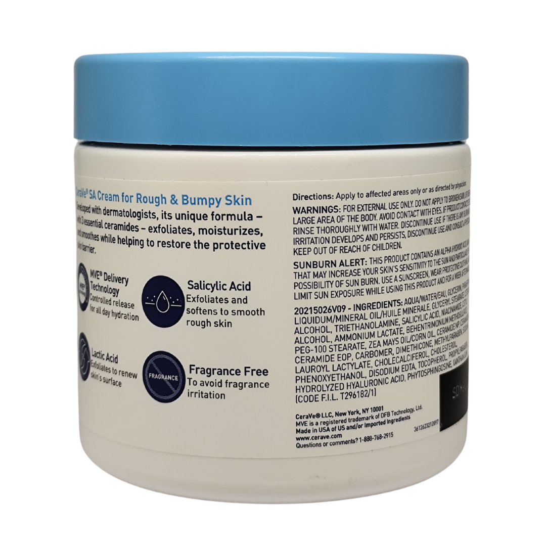 Cerave SA Cream for Rough & Bumpy Skin 3 Essential Ceramides, 453 g / 16 oz.