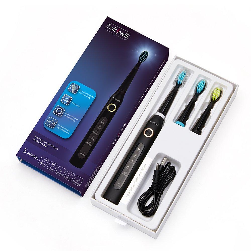 Electric Toothbrush Clean as Dentist Rechargeable Sonic Toothbrush with Smart Timer