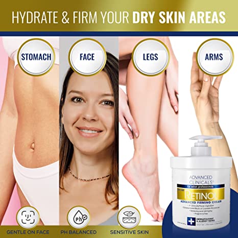 Advanced Clinicals Retinol Advanced Firming Cream Dermatologist & Allergy Tested 16 Oz (456g)