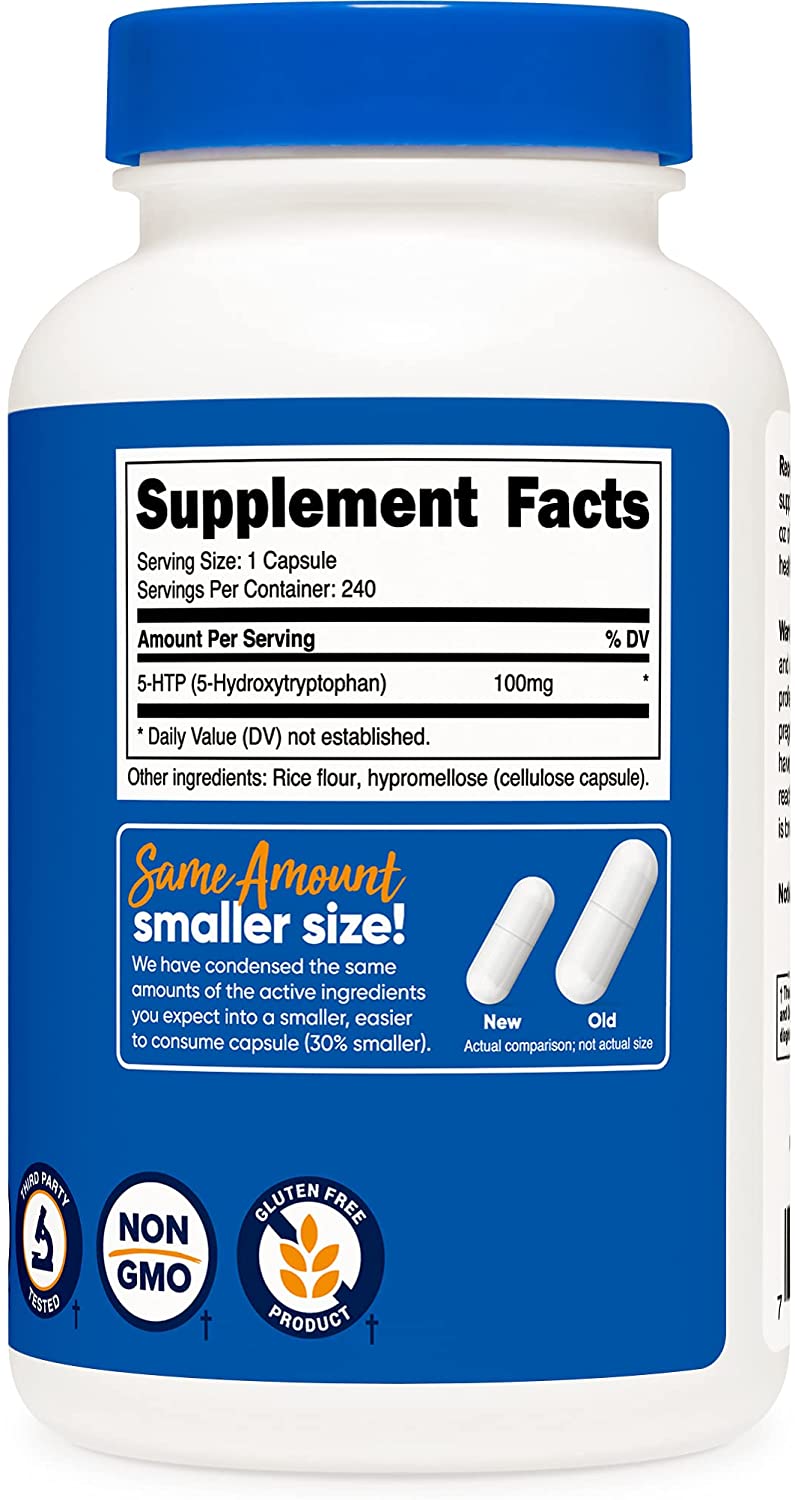 Nutricost 5-HTP 5-Hydroxytryptophan 100mg, 240 Capsules