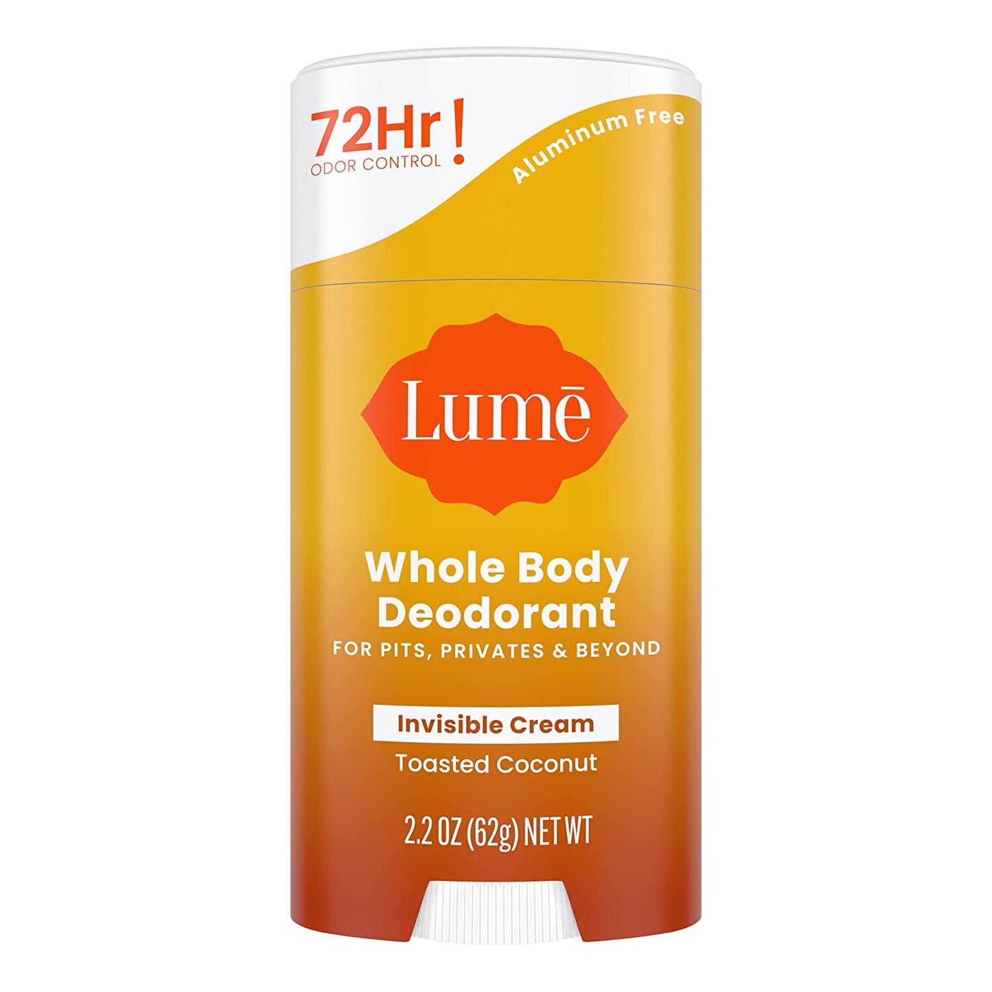 Lume Whole Body Deodorant - Invisible Cream Stick (Toasted Coconut) - 2.2 ounce | 62g