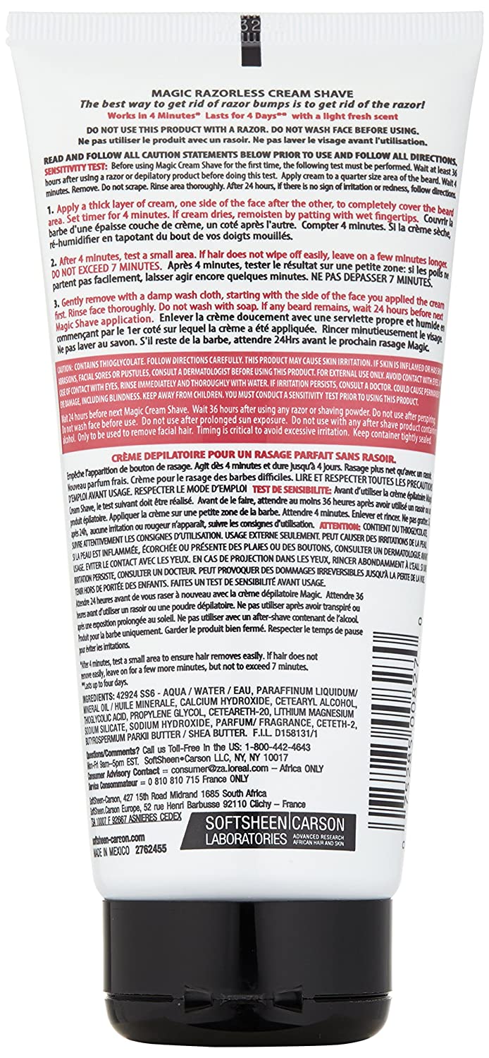 Softsheen Carson Magic Razorless Shave Cream Extra Strength, 6 oz