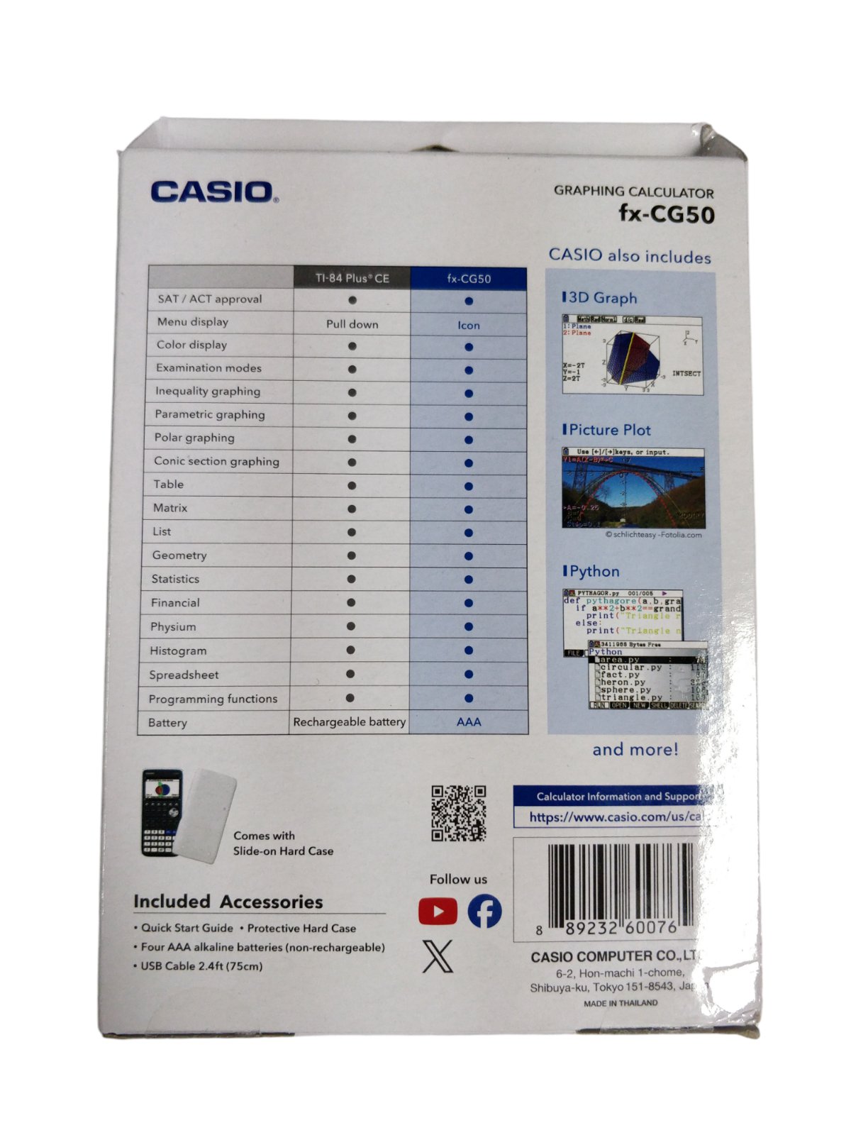 Casio Graphing Calculator fx-CG650, 1Qty