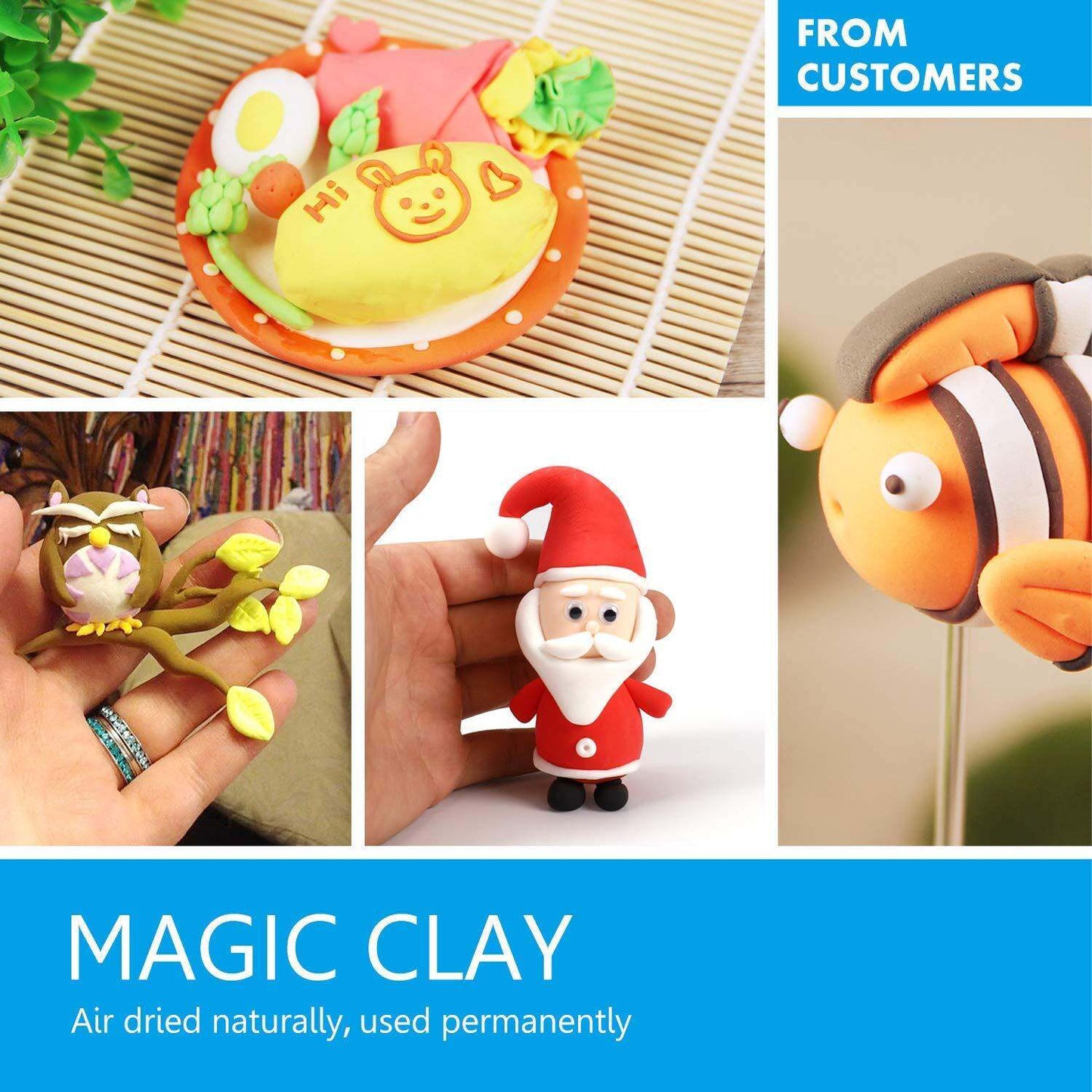 Sago Brothers Air Dry Clay 24 Colors, Kids Toys Modeling Clay for Kids, 3 Year Old Girl Gifts No-Bake No Mess Molding Clay Kit, Model Magic Clay Christmas Birthday Gifts for Kids Girls Boys Age 3-12