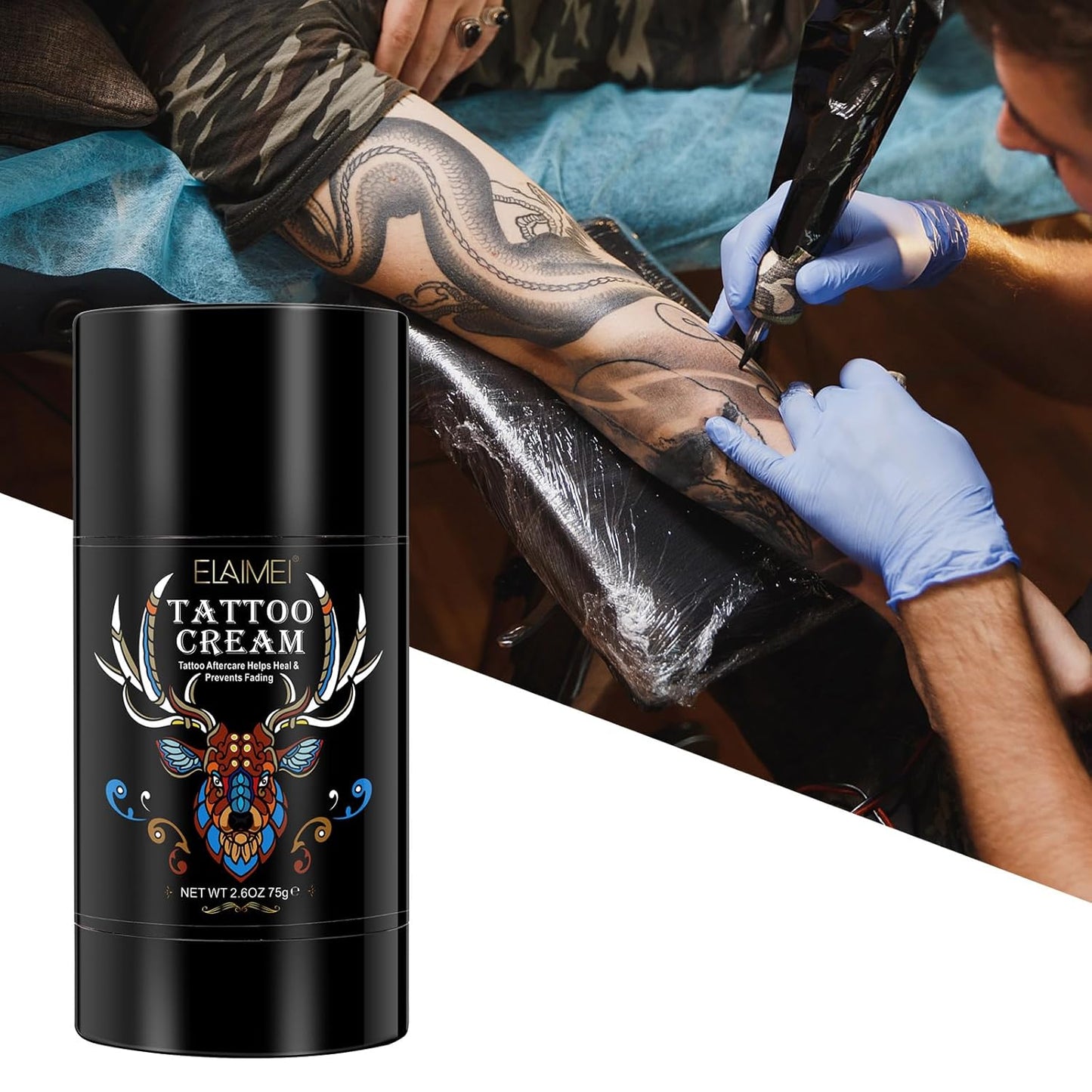 Elaimei Tattoo Cream Aftercare Helps Heal & Prevent Fading 2.6oz / 75g