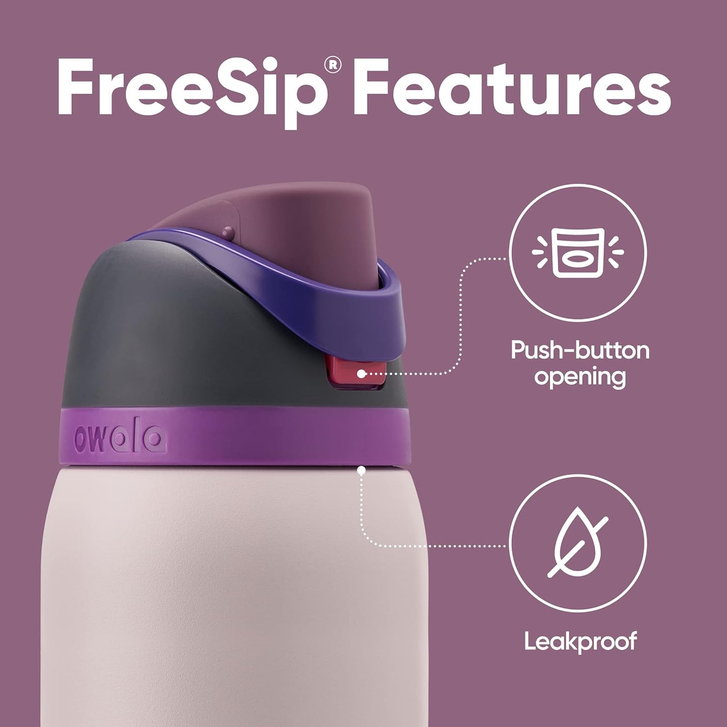 Owala FreeSip Insulated Stainless Steel Water Bottle 40oz (Dreamy Field)