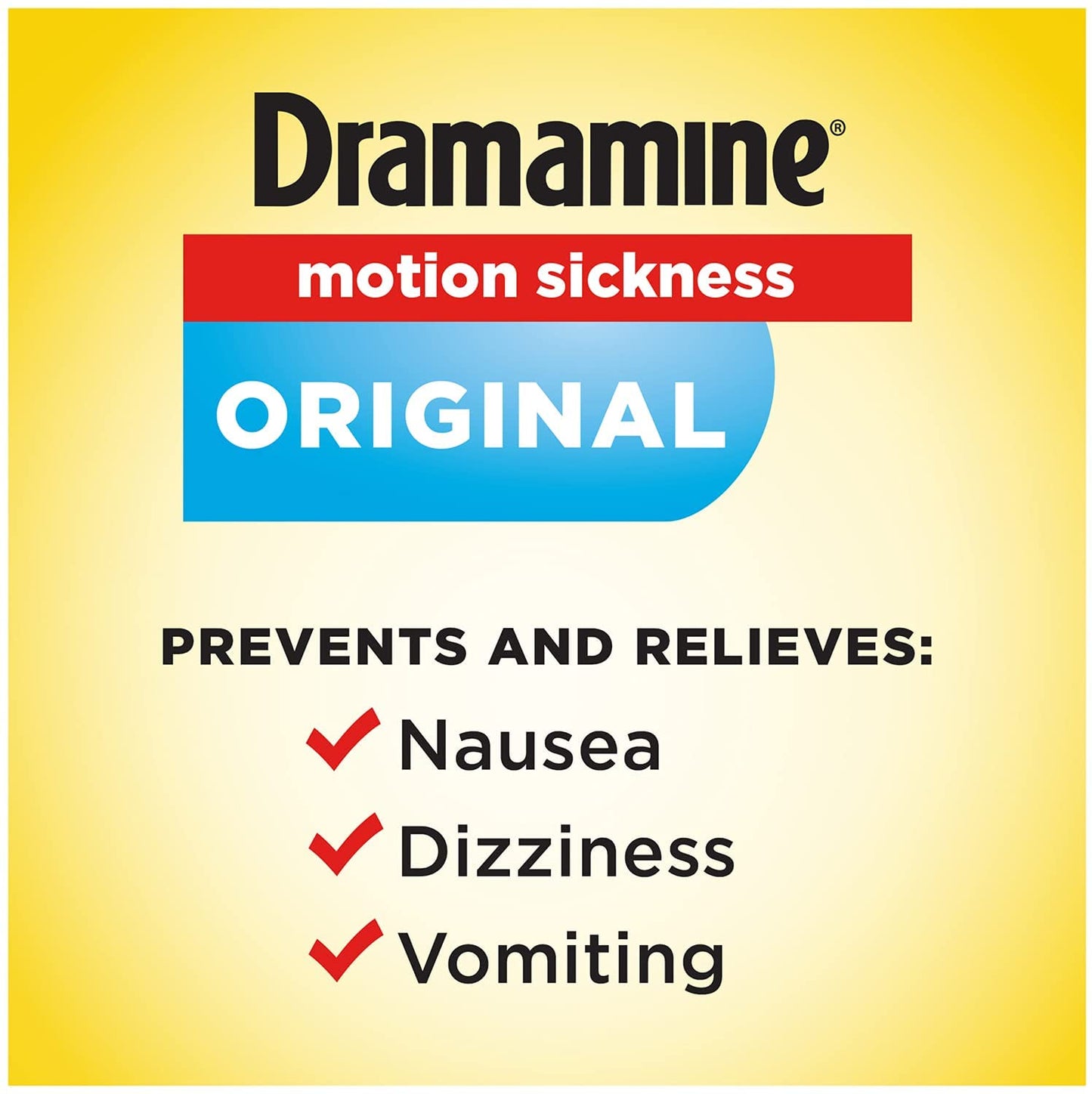 Dramamine Motion Sickness Dual Action Relief Original Formula, 12 Tablets