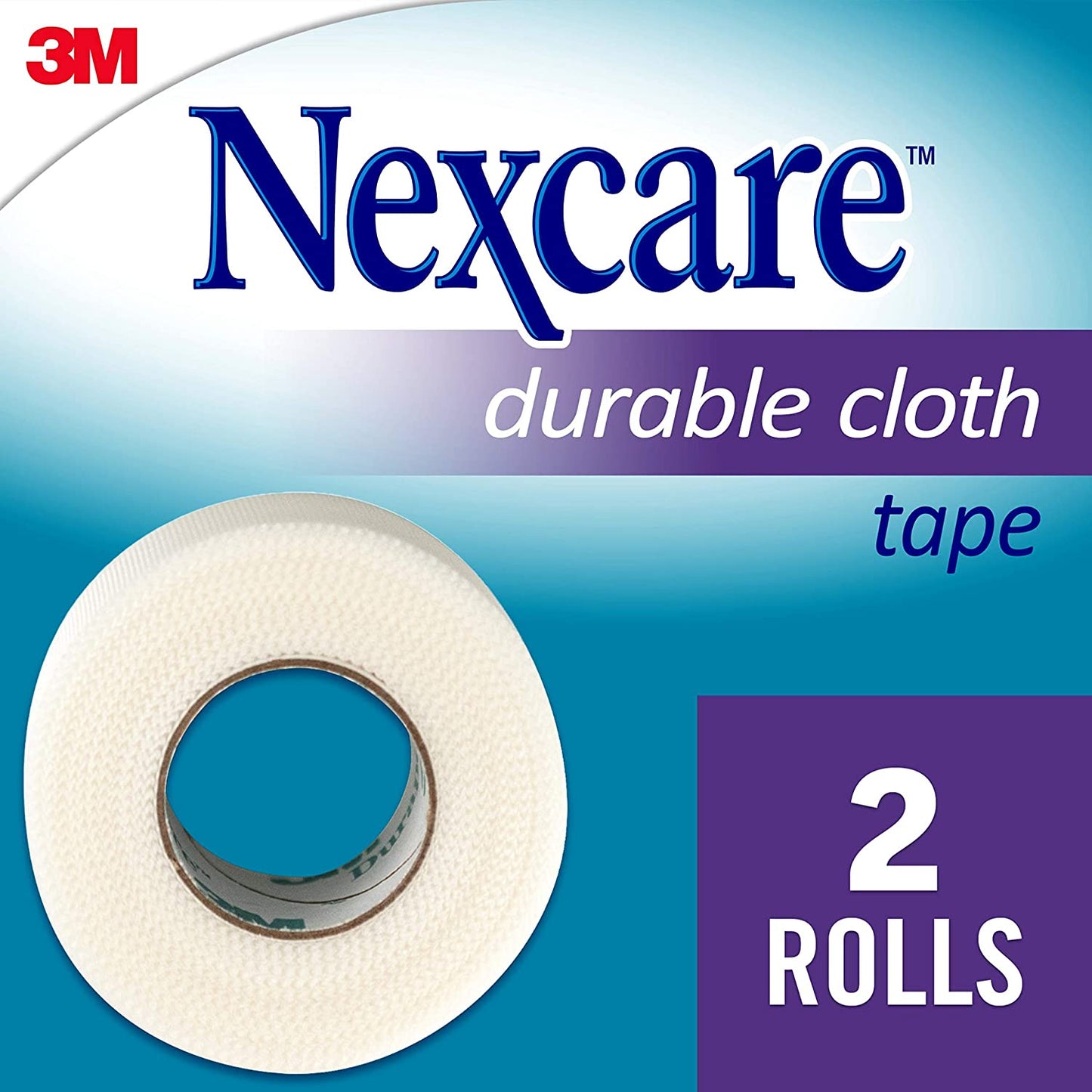 Nexcare Durable Cloth First Aid Tape, For Gauze & Splints, 1 inch, 2 rolls